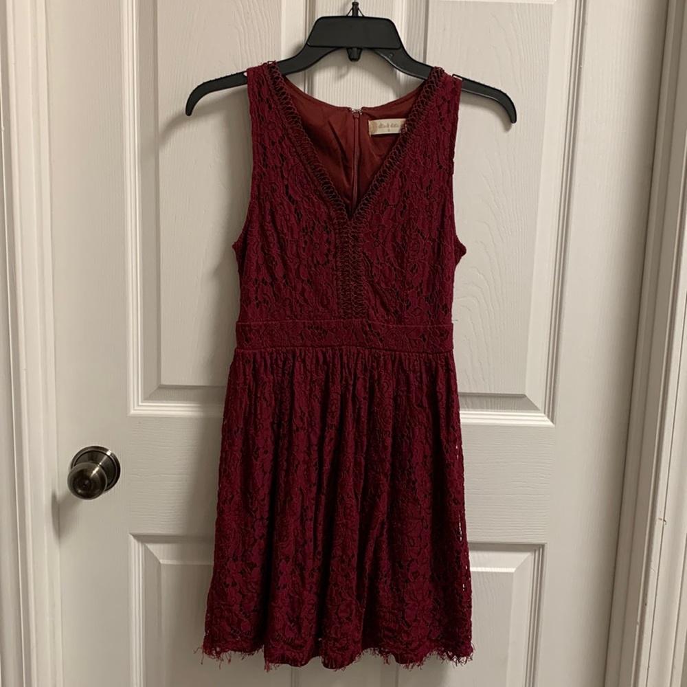 Altar’d State Dark Mauve Burgundy Lace Dress Size Small